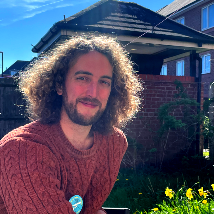 Lead Artist James Varney in a garden